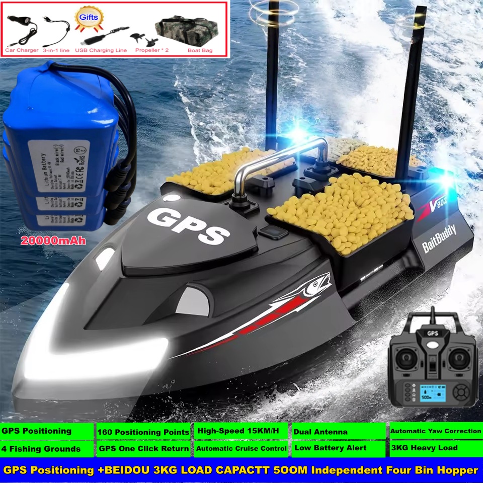 Fishing Boat Gps - Neuestes 160-Positionen GPS-Navigations-Sonar 500M 15KM/H 4